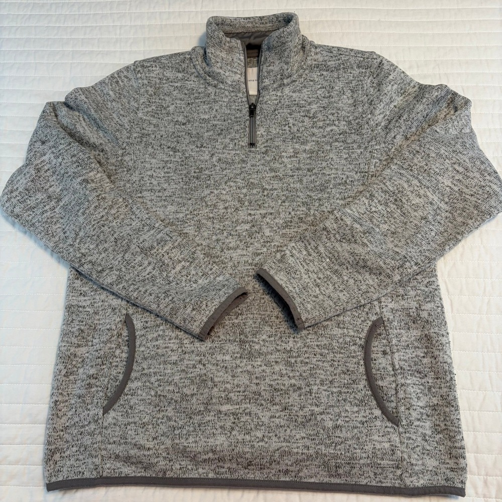 Thread & Supply Heather Grey Quarter Zip Pullover Sweater Womens Large